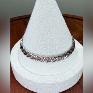 Vintage Diamond Cut Sterling Silver Bracelet — RL Marked 925